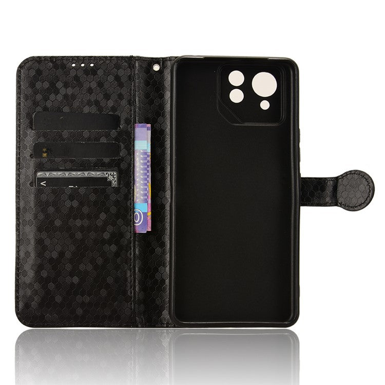 For Asus ROG Phone 8 Pro 5G / 8 5G Phone Wallet Case Dot Imprinted PU Leather Cover - Black