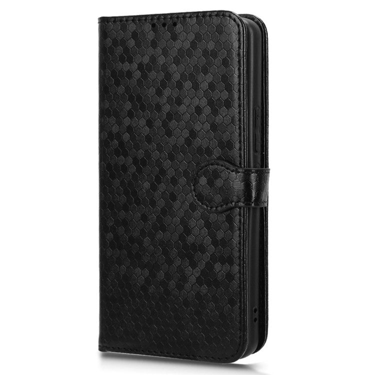 For Asus ROG Phone 8 Pro 5G / 8 5G Phone Wallet Case Dot Imprinted PU Leather Cover - Black