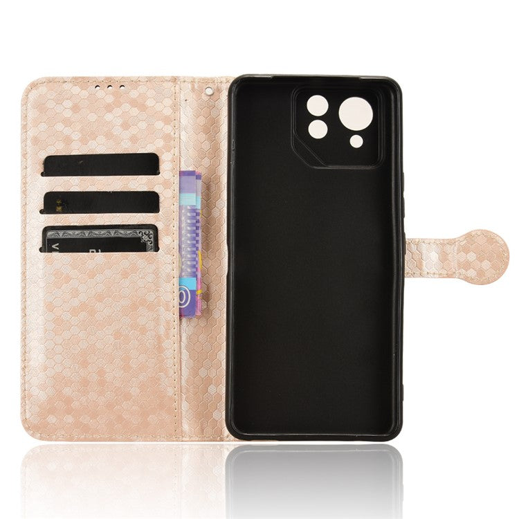 For Asus ROG Phone 8 Pro 5G / 8 5G Phone Wallet Case Dot Imprinted PU Leather Cover - Rose Gold