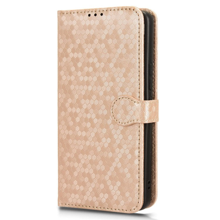 For Asus ROG Phone 8 Pro 5G / 8 5G Phone Wallet Case Dot Imprinted PU Leather Cover - Rose Gold
