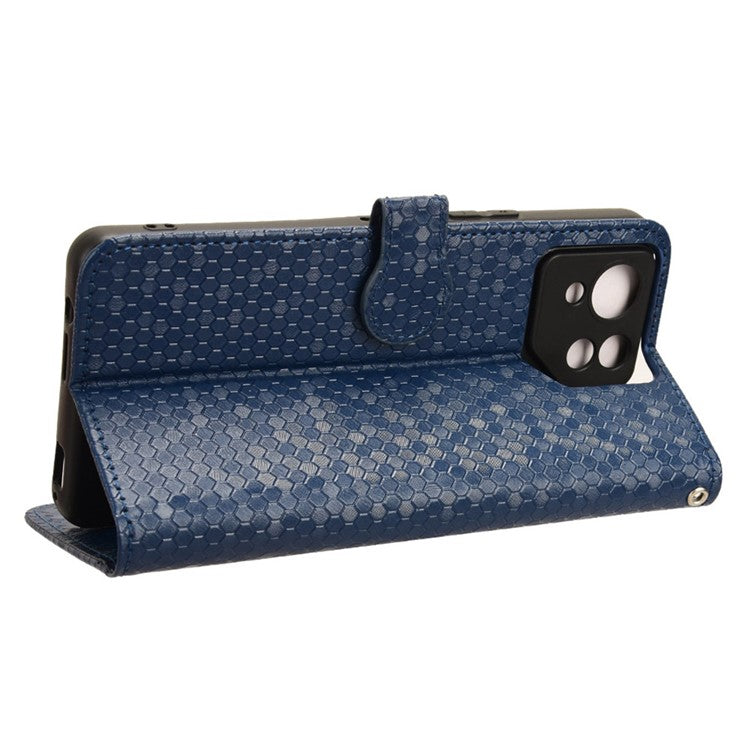 For Asus ROG Phone 8 Pro 5G / 8 5G Phone Wallet Case Dot Imprinted PU Leather Cover - Dark Blue