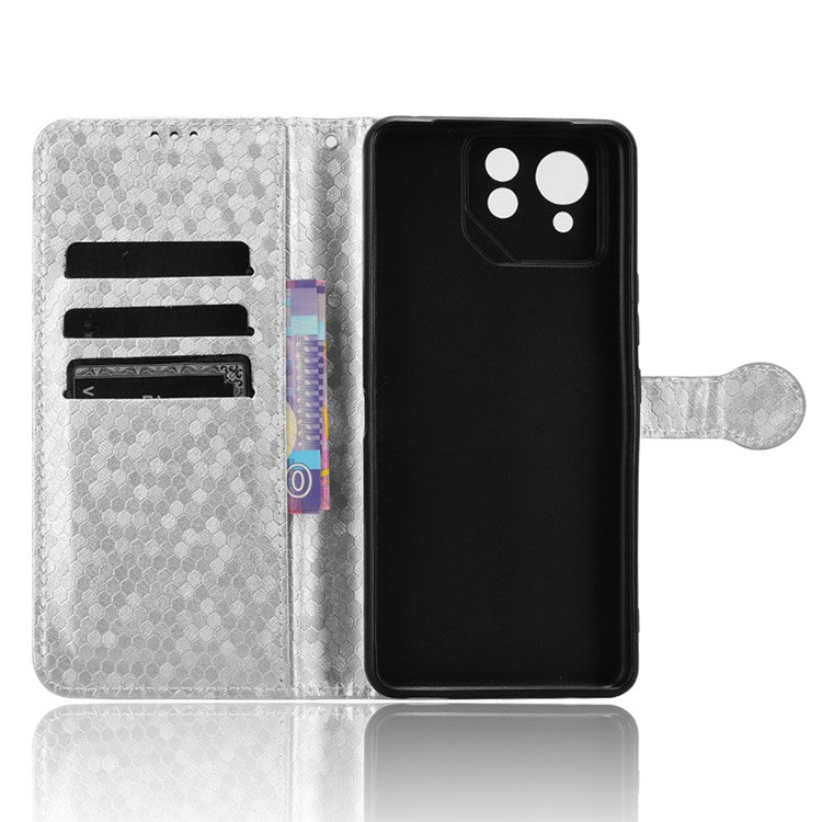 For Asus ROG Phone 8 Pro 5G / 8 5G Phone Wallet Case Dot Imprinted PU Leather Cover - Silver