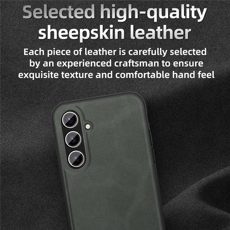 ANNYOJO For Samsung Galaxy S24+ Case PU Leather+PC+TPU Drop-resistant Phone Cover - Wine Red