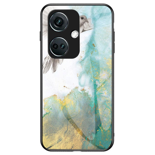 For OnePlus Nord CE3 5G Marble Pattern Case Tempered Glass Phone Cover - Flying Pigeon Marble