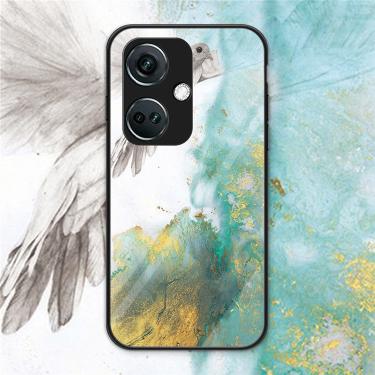 For OnePlus Nord CE3 5G Marble Pattern Case Tempered Glass Phone Cover - Flying Pigeon Marble