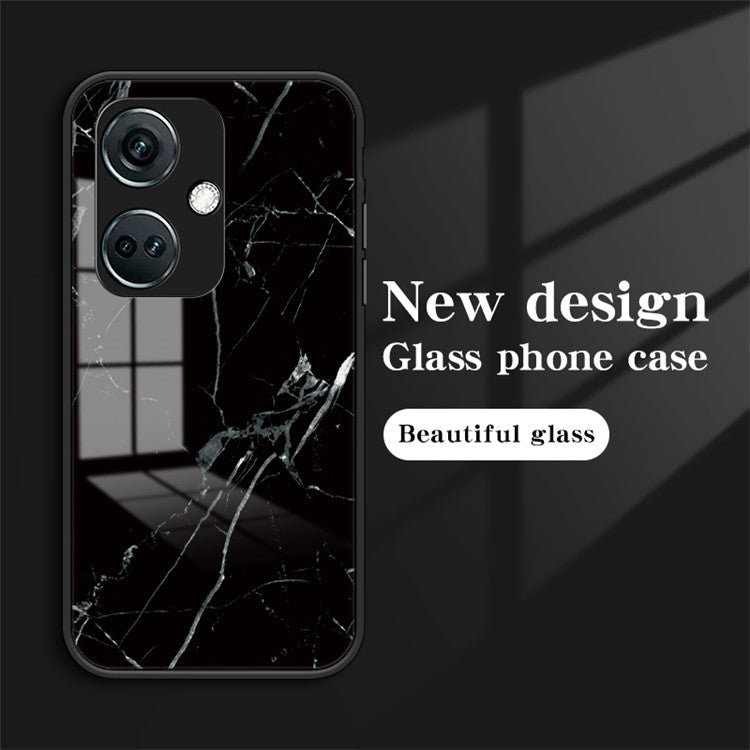 For OnePlus Nord CE3 5G Marble Pattern Case Tempered Glass Phone Cover - Flying Pigeon Marble