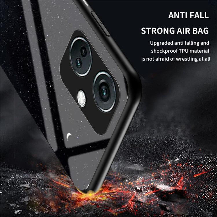 For OnePlus Nord CE3 5G Case Tempered Glass+PC+TPU Shockproof Phone Cover - Scattering Starry