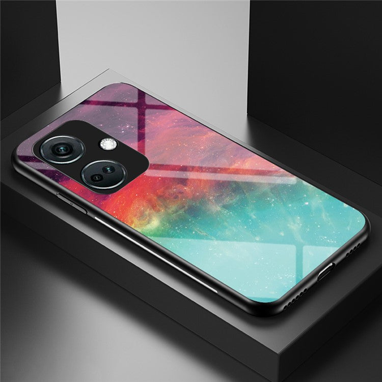 For OnePlus Nord CE3 5G Case Tempered Glass+PC+TPU Shockproof Phone Cover - Color Starry Sky