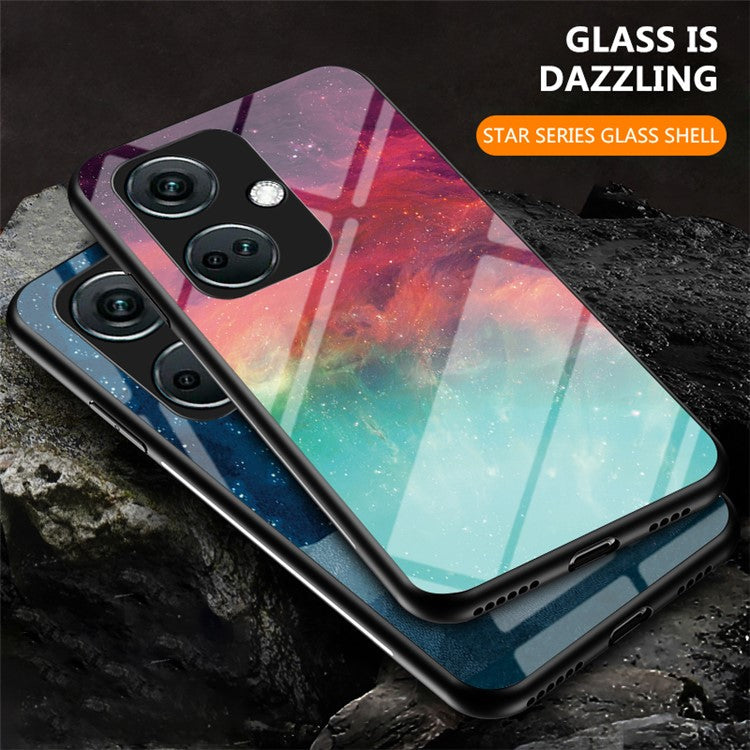 For OnePlus Nord CE3 5G Case Tempered Glass+PC+TPU Shockproof Phone Cover - Color Starry Sky
