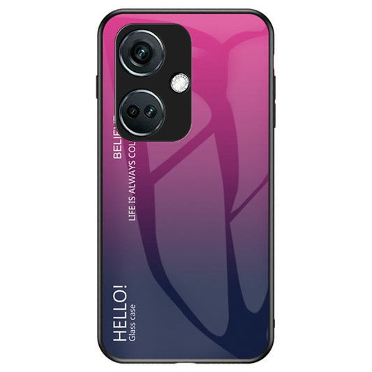 For OnePlus Nord CE3 5G Phone Case Gradient Color Tempered Glass Cover - Gradient Rose