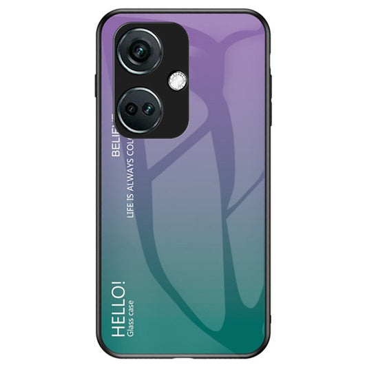 For OnePlus Nord CE3 5G Phone Case Gradient Color Tempered Glass Cover - Gradient Purple