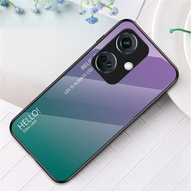 For OnePlus Nord CE3 5G Phone Case Gradient Color Tempered Glass Cover - Gradient Purple