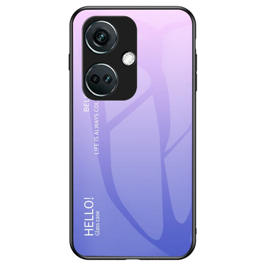 For OnePlus Nord CE3 5G Phone Case Gradient Color Tempered Glass Cover - Gradient Pink Purple