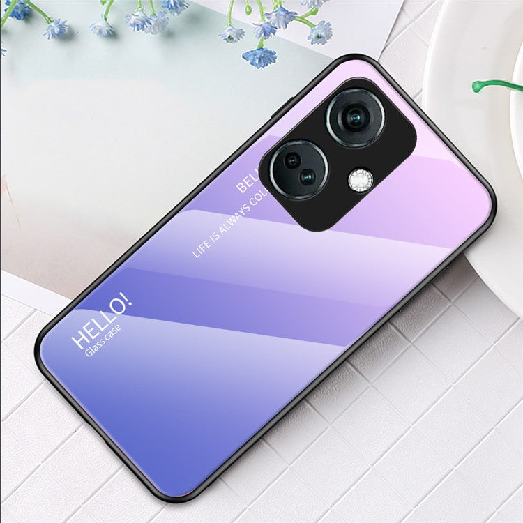 For OnePlus Nord CE3 5G Phone Case Gradient Color Tempered Glass Cover - Gradient Pink Purple