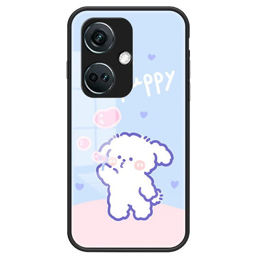 For OnePlus Nord CE3 5G Case Tempered Glass+PC+TPU Mobile Phone Cover - Bubble Dog