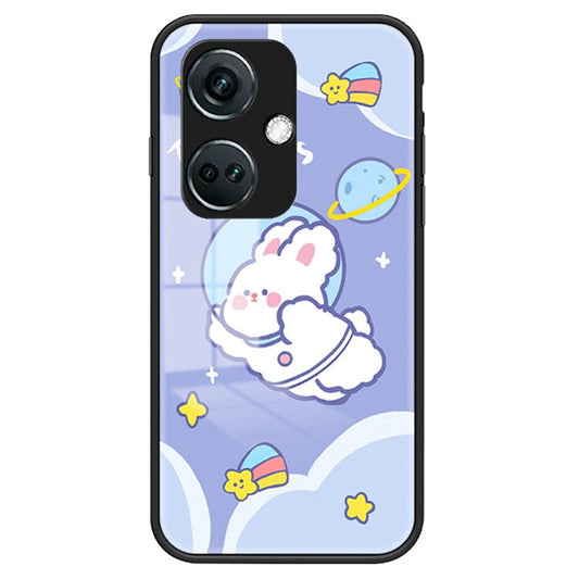 For OnePlus Nord CE3 5G Case Tempered Glass+PC+TPU Mobile Phone Cover - Aerospace Rabbit