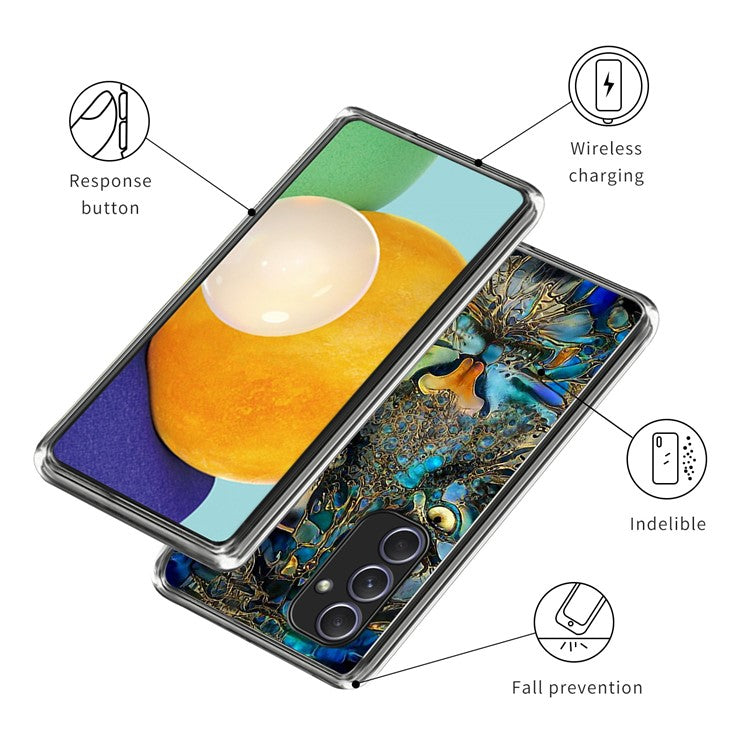 For Samsung Galaxy A54 5G Case Flexible TPU Phone Cover Pattern Printing - Tiger Gaze
