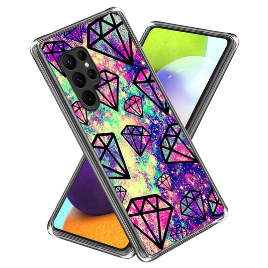 For Samsung Galaxy S24 Ultra TPU Case Anti-Scratch Phone Cover with Pattern - Diamonds