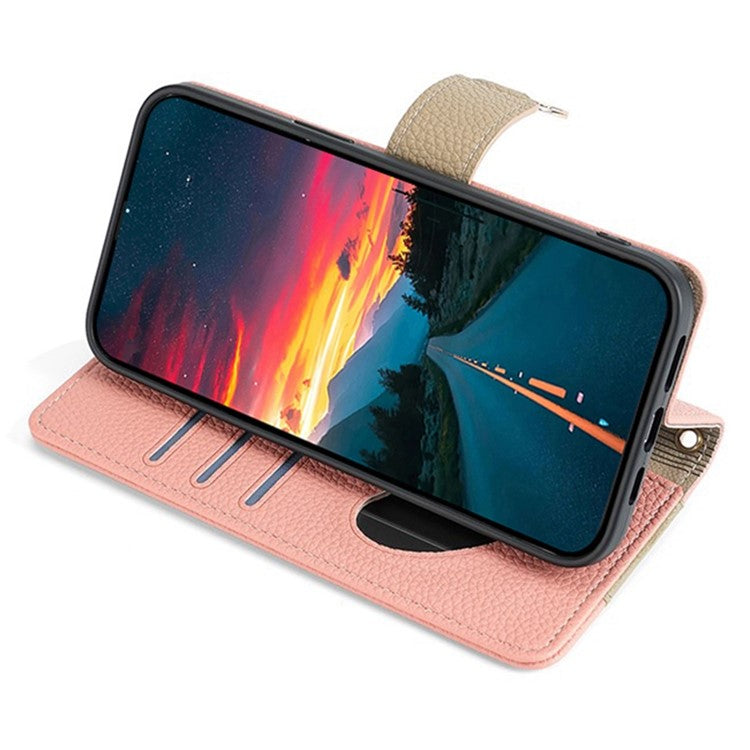 For Samsung Galaxy A24 4G (162.1 x 77.6 x 8.3mm) Case Crossbody PU Leather Cell Phone Cover - Pink