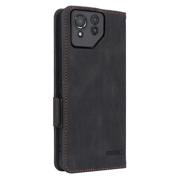 For Asus ROG Phone 8 5G / Phone 8 Pro 5G Case Folio Flip Leather Phone Cover Wallet Stand - Black