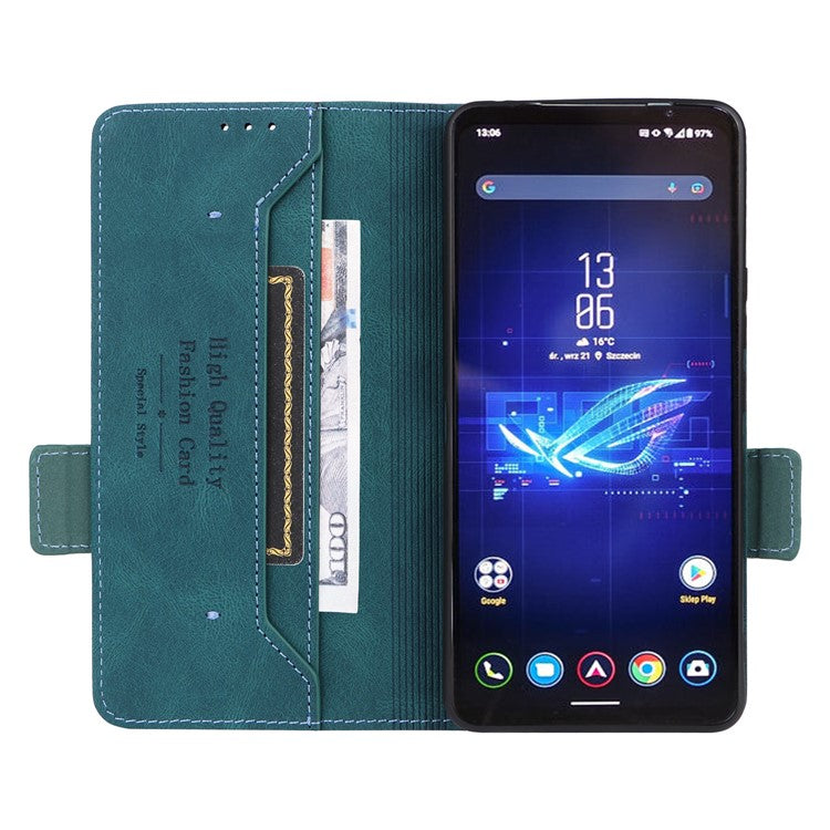 For Asus ROG Phone 8 5G / Phone 8 Pro 5G Case Folio Flip Leather Phone Cover Wallet Stand - Blue