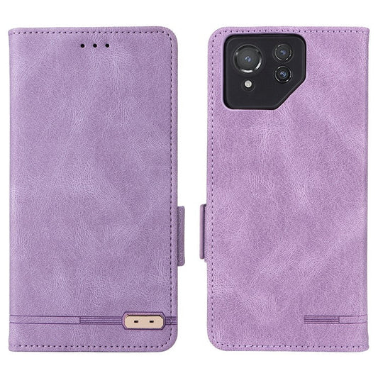 For Asus ROG Phone 8 5G / Phone 8 Pro 5G Case Folio Flip Leather Phone Cover Wallet Stand - Purple