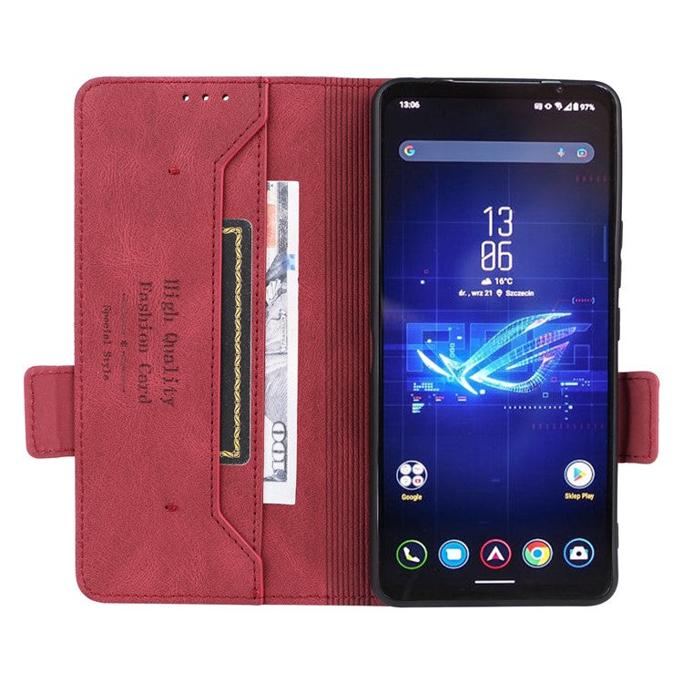 For Asus ROG Phone 8 Pro 5G / 8 5G Wallet Case Leather Phone Cover Stand Protector - Rose
