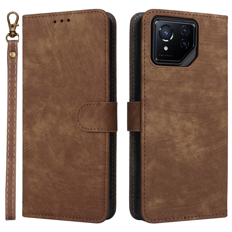 For Asus ROG Phone 8 5G / ROG Phone 8 Pro 5G Wallet Phone Case RFID Blocking PU Leather Cover - Brown