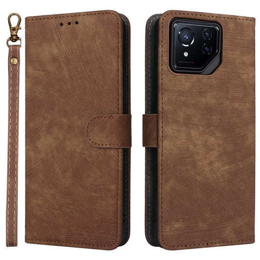 For Asus ROG Phone 8 5G / ROG Phone 8 Pro 5G Wallet Phone Case RFID Blocking PU Leather Cover - Brown