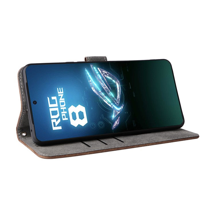 For Asus ROG Phone 8 5G / ROG Phone 8 Pro 5G Wallet Phone Case RFID Blocking PU Leather Cover - Brown