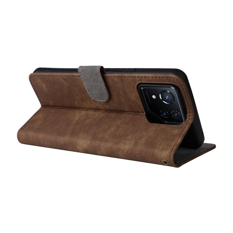 For Asus ROG Phone 8 5G / ROG Phone 8 Pro 5G Wallet Phone Case RFID Blocking PU Leather Cover - Brown