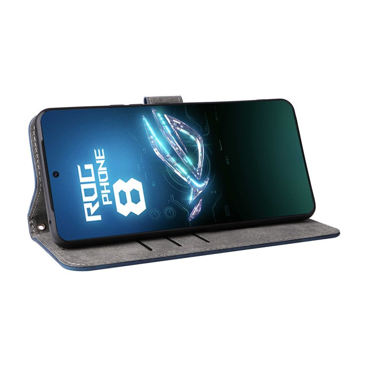 For Asus ROG Phone 8 5G / ROG Phone 8 Pro 5G Wallet Phone Case RFID Blocking PU Leather Cover - Blue