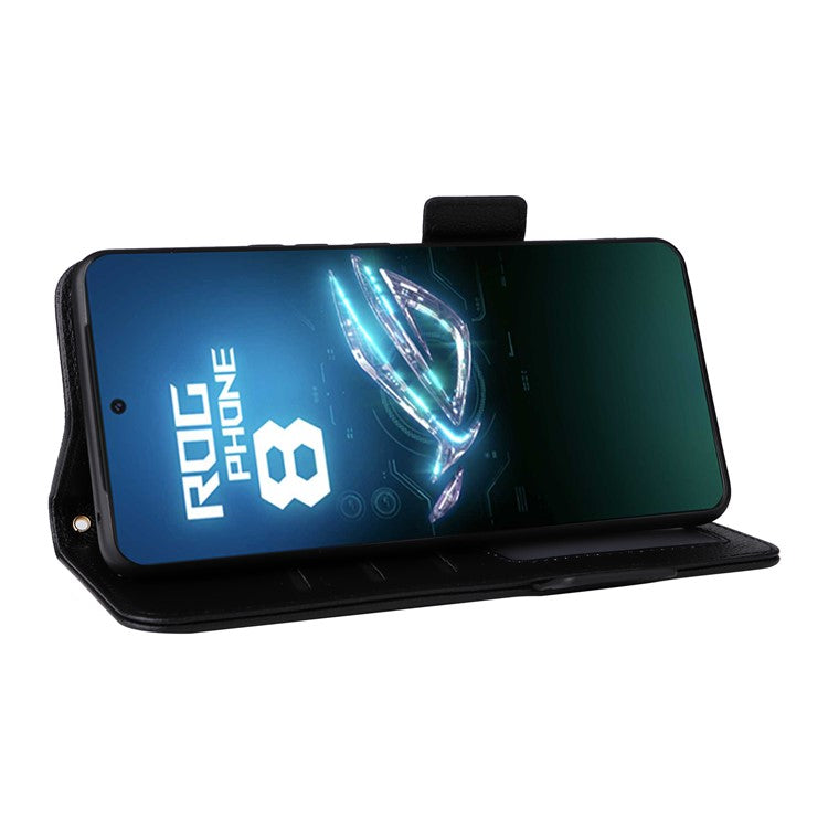 For Asus ROG Phone 8 5G / ROG Phone 8 Pro 5G Case PU Leather Wallet Phone Cover - Black