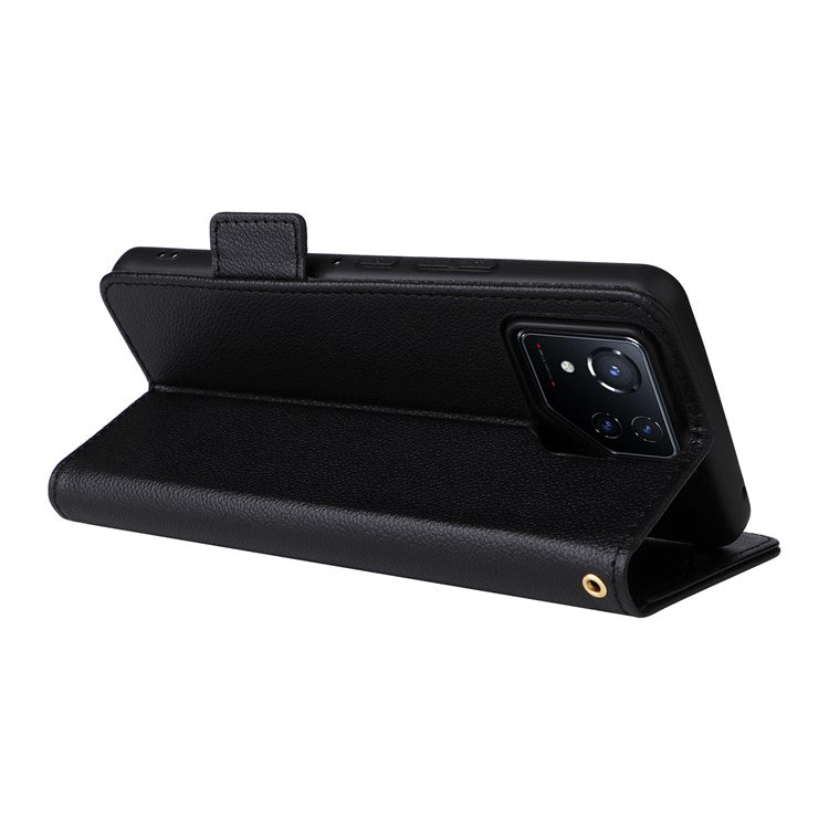 For Asus ROG Phone 8 5G / ROG Phone 8 Pro 5G Case PU Leather Wallet Phone Cover - Black
