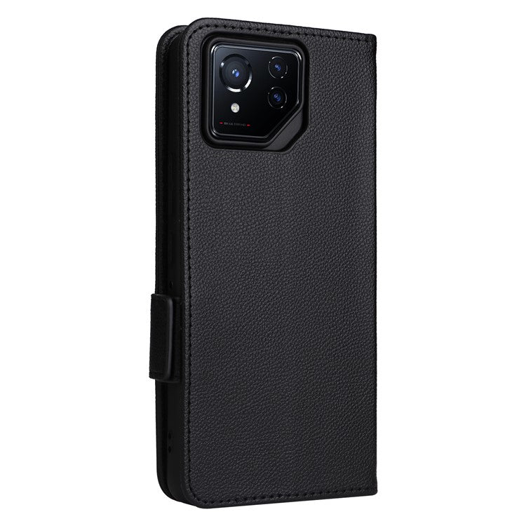 For Asus ROG Phone 8 5G / ROG Phone 8 Pro 5G Case PU Leather Wallet Phone Cover - Black