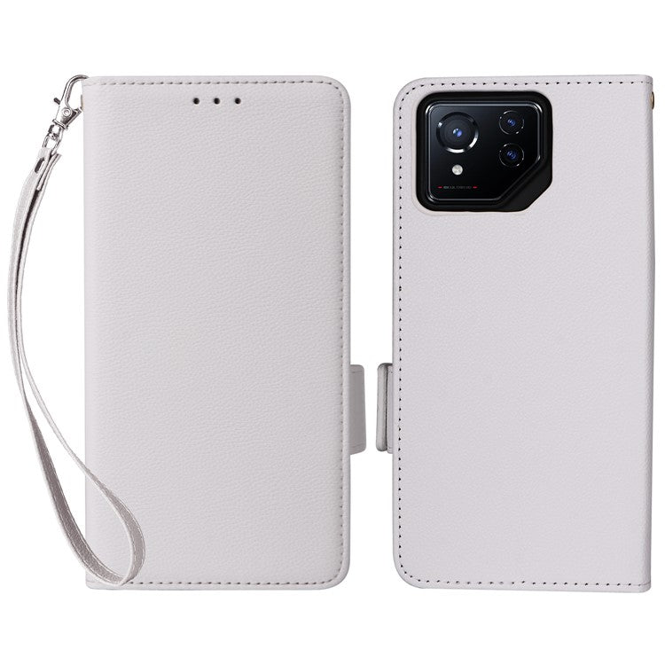 For Asus ROG Phone 8 5G / ROG Phone 8 Pro 5G Case PU Leather Wallet Phone Cover - White