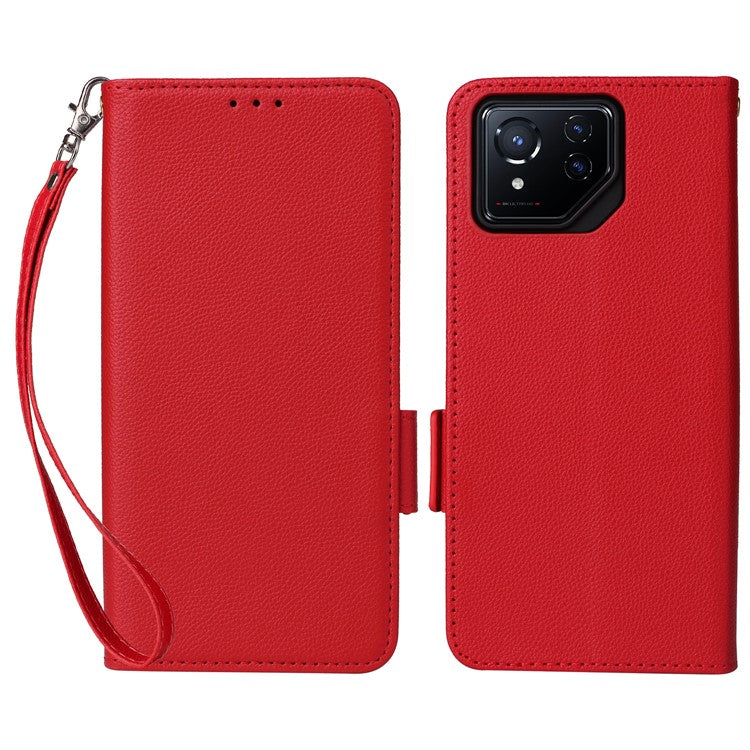 For Asus ROG Phone 8 5G / ROG Phone 8 Pro 5G Case PU Leather Wallet Phone Cover - Red