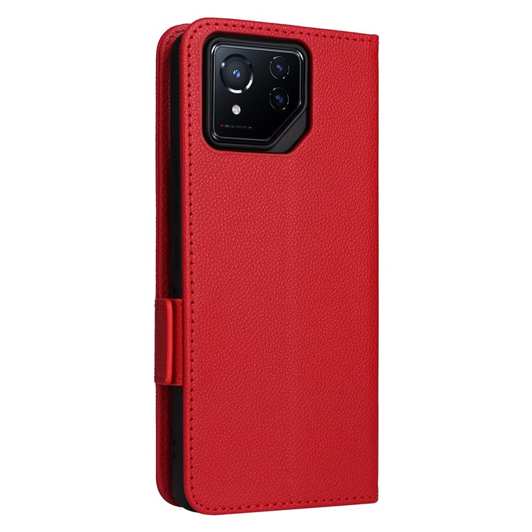 For Asus ROG Phone 8 5G / ROG Phone 8 Pro 5G Case PU Leather Wallet Phone Cover - Red