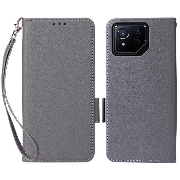 For Asus ROG Phone 8 5G / ROG Phone 8 Pro 5G Case PU Leather Wallet Phone Cover - Grey