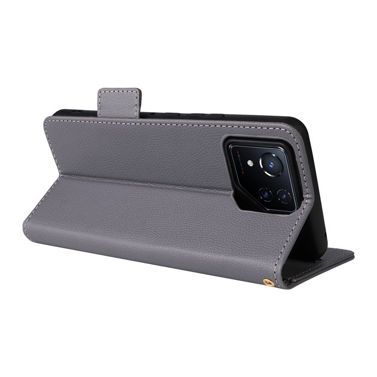 For Asus ROG Phone 8 5G / ROG Phone 8 Pro 5G Case PU Leather Wallet Phone Cover - Grey