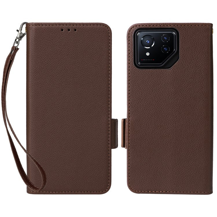 For Asus ROG Phone 8 5G / ROG Phone 8 Pro 5G Case PU Leather Wallet Phone Cover - Brown
