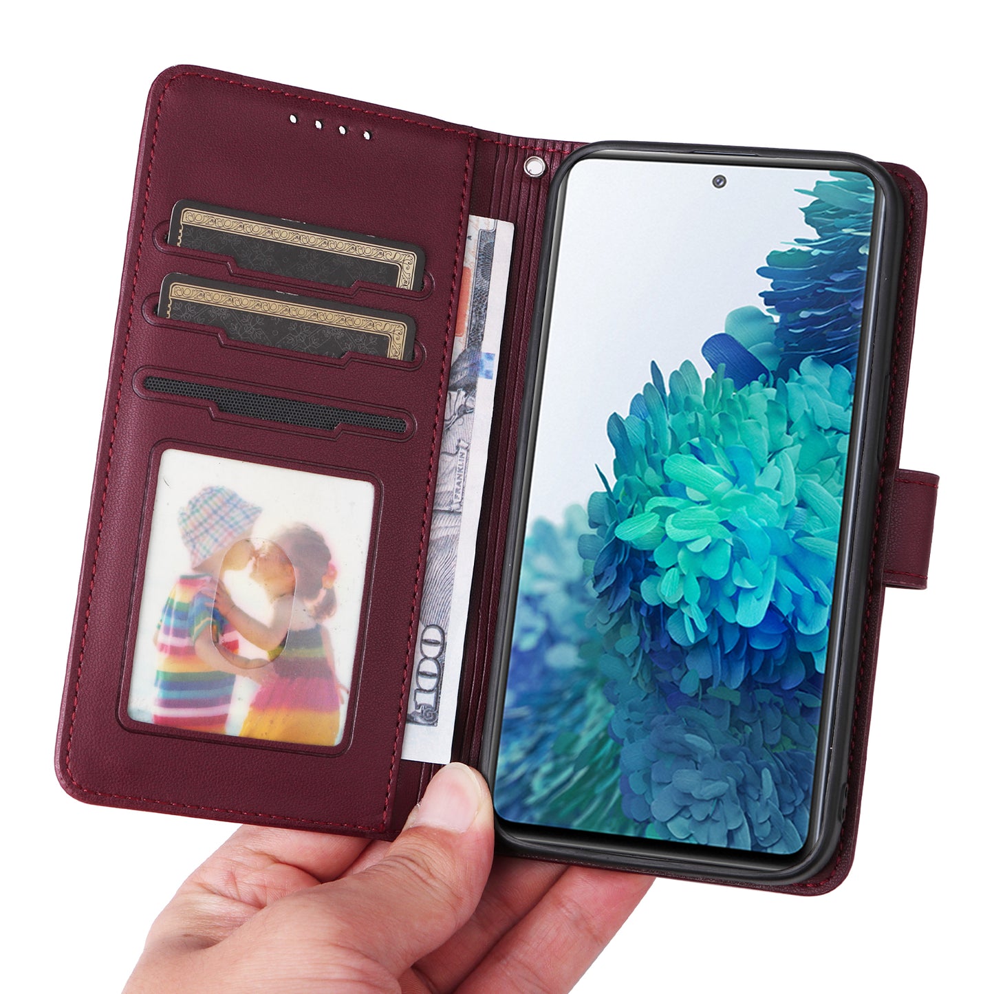 BETOPNICE 005 For Samsung Galaxy S20 FE 5G / S20 FE / S20 FE 2022 / S20 Lite Case Detachable Leather Cellphone Cover - Wine Red