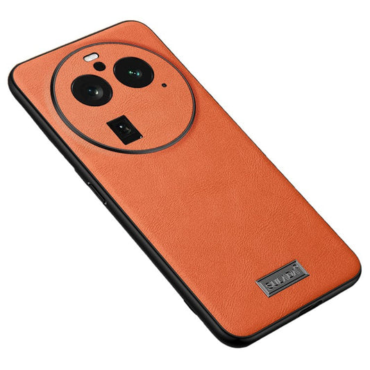 SULADA For Oppo Find X6 Pro Cell Phone Case PU Leather+TPU+PC Shockproof Cover - Orange