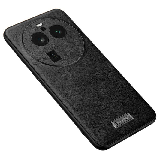 SULADA For Oppo Find X6 Pro Cell Phone Case PU Leather+TPU+PC Shockproof Cover - Black