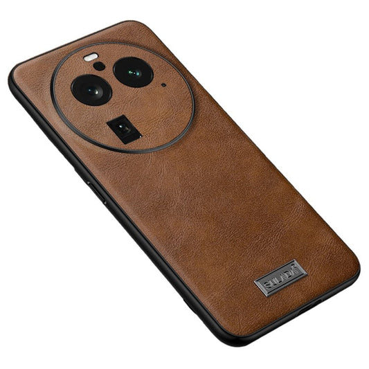 SULADA For Oppo Find X6 Pro Cell Phone Case PU Leather+TPU+PC Shockproof Cover - Brown