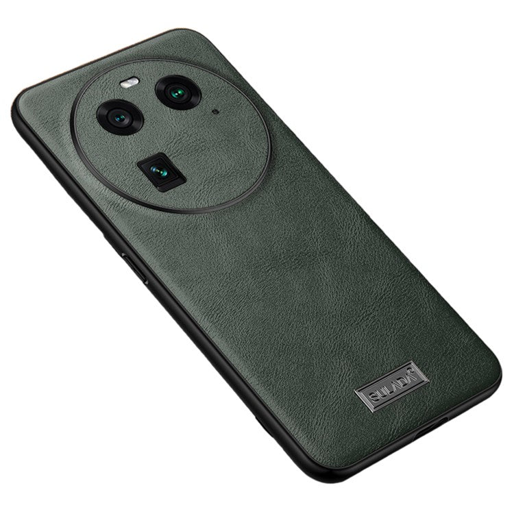SULADA For Oppo Find X6 Phone Cover PU Leather Coated TPU+PC Anti-fall Back Case - Green