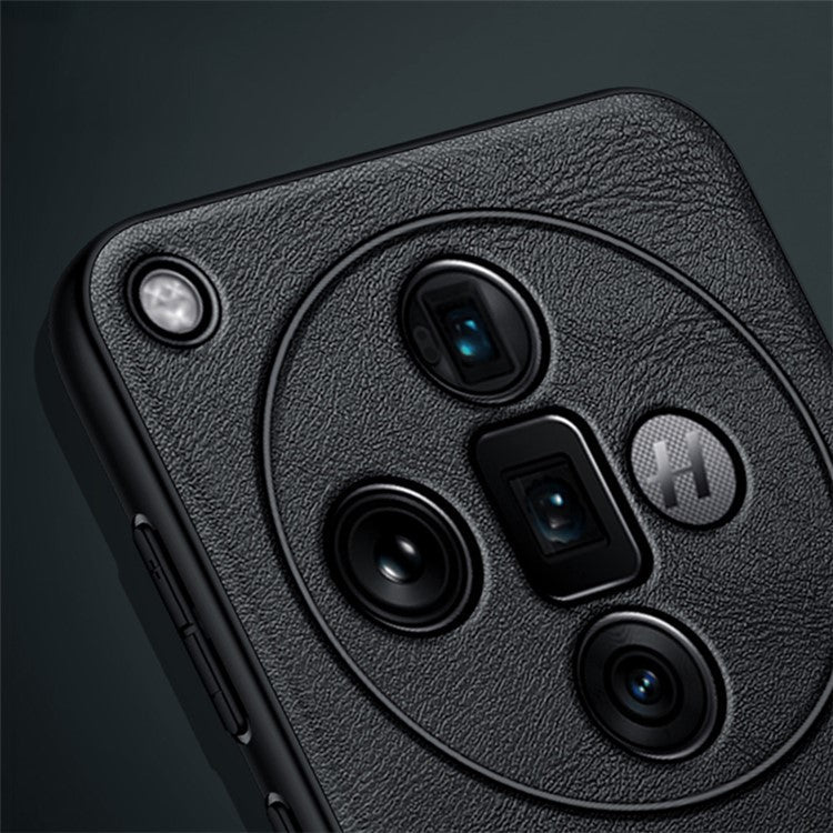 SULADA For Oppo Find X7 5G Cell Phone Case Cowhide Texture PU Leather+TPU+PC Cover - Black