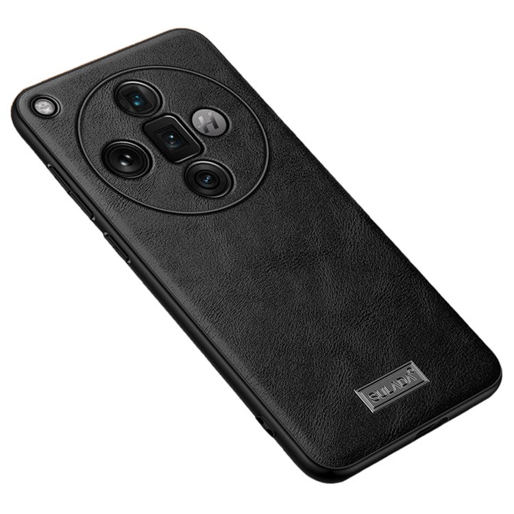 SULADA For Oppo Find X7 Ultra Cell Phone Cover PU Leather+TPU+PC Anti-scratch Back Case - Black