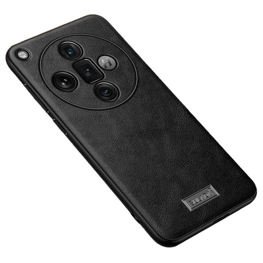 SULADA For Oppo Find X7 Ultra Cell Phone Cover PU Leather+TPU+PC Anti-scratch Back Case - Black