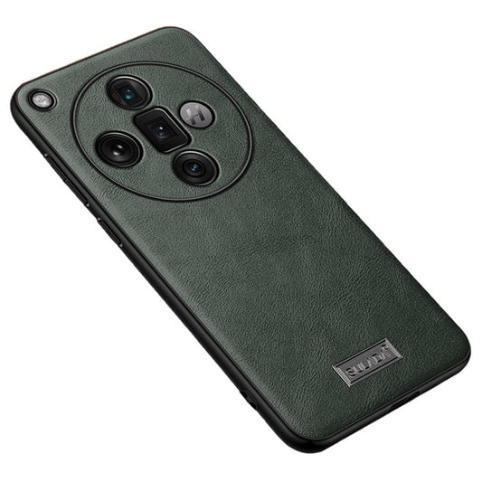 SULADA For Oppo Find X7 Ultra Cell Phone Cover PU Leather+TPU+PC Anti-scratch Back Case - Green